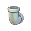 Iron pipe (upward curve)