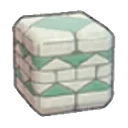 Patterned aged-stone wall