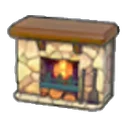 Stone fireplace