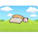 Bed with a plush