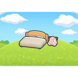 Bed with a plush