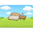 Gently lit bed