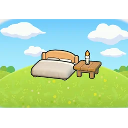 Gently lit bed