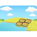 Hydrated yellow tall grass