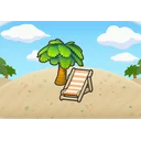 Shaded beach