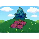 Tree-shaded red tall grass