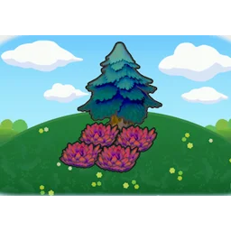 Tree-shaded red tall grass