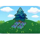 Tree-shaded graceful flower bed