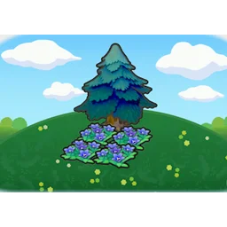 Tree-shaded graceful flower bed