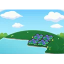 Hydrated graceful flower bed