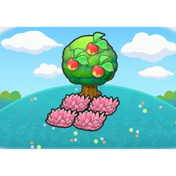 Tree-shaded pink tall grass