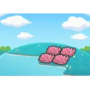 Hydrated pink tall grass